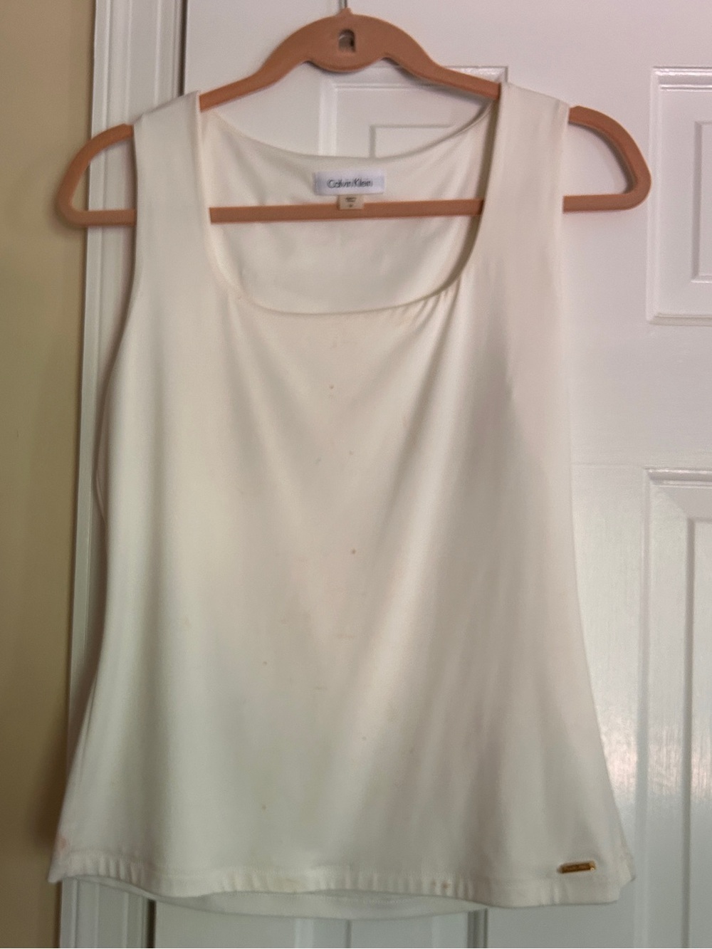 Calvin Klein White Scoop Neck Tank Top